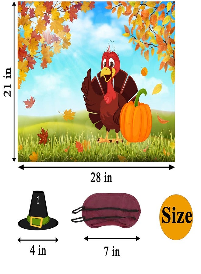 HRENCY Pin The Hat on The Turkey Game - Thanksgiving Party Games for Kids and Fall Festival Activities - Turkey Party Supplies - Image 2